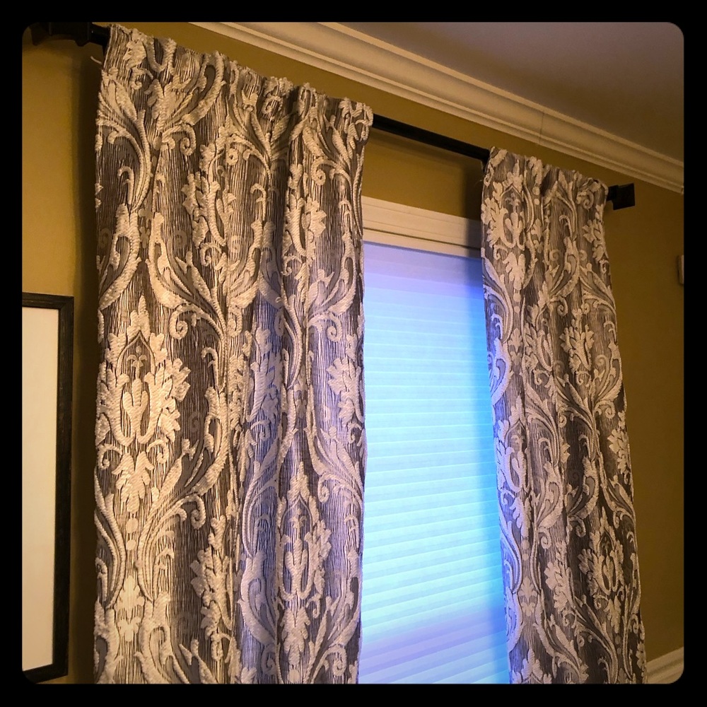 Set of 4 Jaquard curtain panels, 50x95